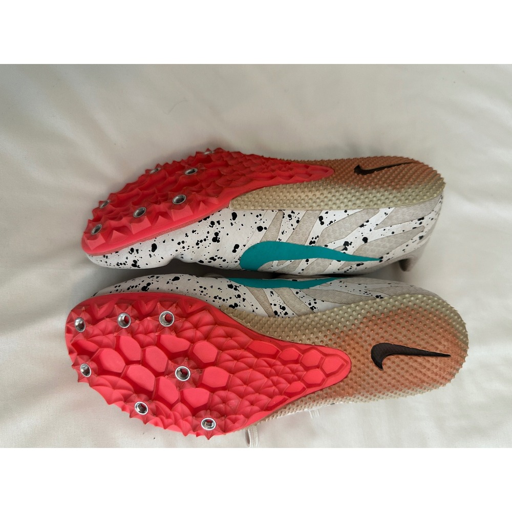 Nike Zoom Rival S 9 Track Spikes White Pink Splatter 907564-101 Kids Size 5Y - Picture 2 of 6